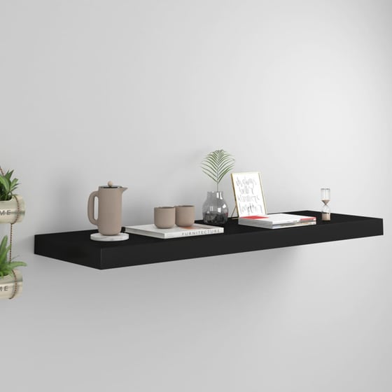Ράφι Τοίχου VidaXL από MDF 80x23.5x3.8 cm - Μαύρο image 1