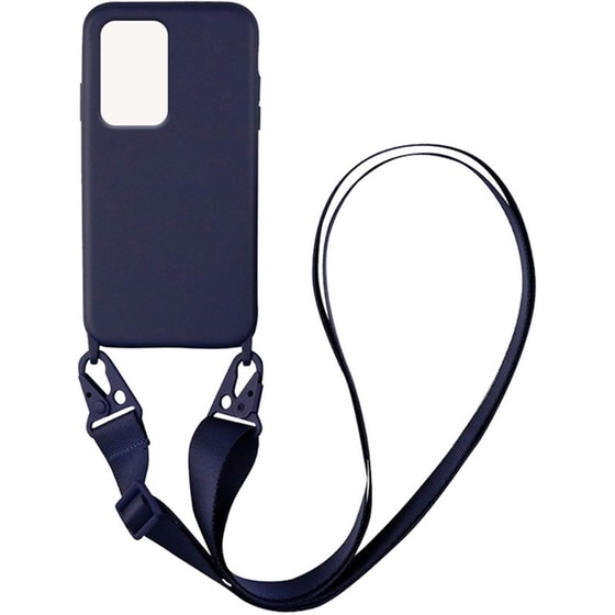 Θήκη Xiaomi Redmi Note 11 Pro+ 5G - My Colors Carryhang Liquid Silicone Strap - Μπλε Σκούρο image 0