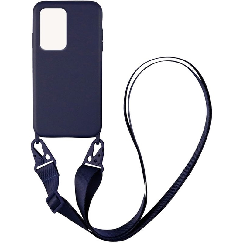 Θήκη Xiaomi Redmi Note 11 Pro+ 5G - My Colors Carryhang Liquid Silicone Strap - Μπλε Σκούρο
