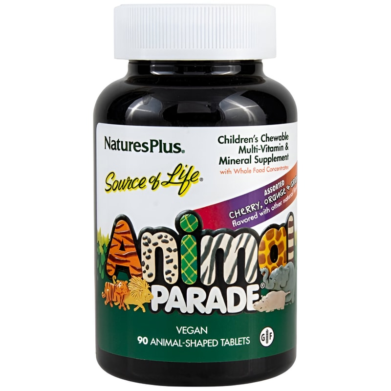 Natures Plus Multivitamin Source of Life Animal Parade Gold Cherry - 90 ταμπλέτες