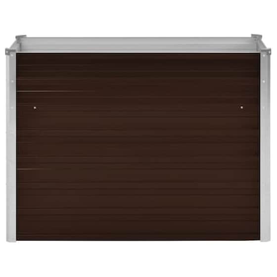 Vidaxl Ζαρντινιέρα Υπερυψωμένη Καφέ 100x40x77 Εκ. Γαλβανισμ. Χάλυβας image 4