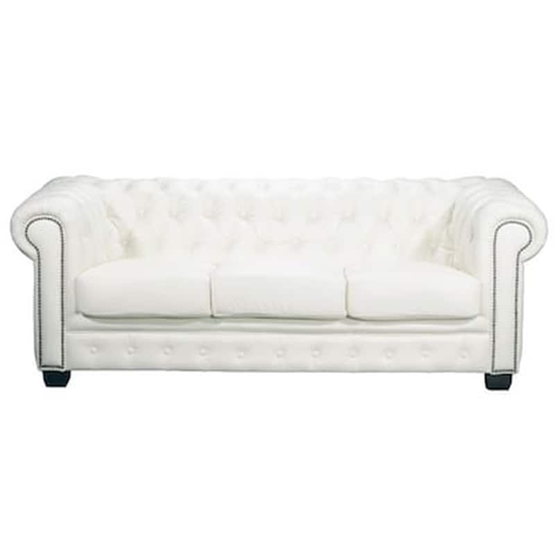 WOODWELL Τριθέσιος Καναπές Woodwell Chesterfield-689 Ε9574.31 201x92cm - Λευκό