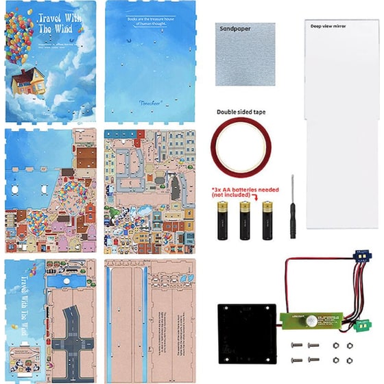 DIY 3D Puzzle Book Nook Kit Βιβλιοστάτης - Travel With The Wind image 4