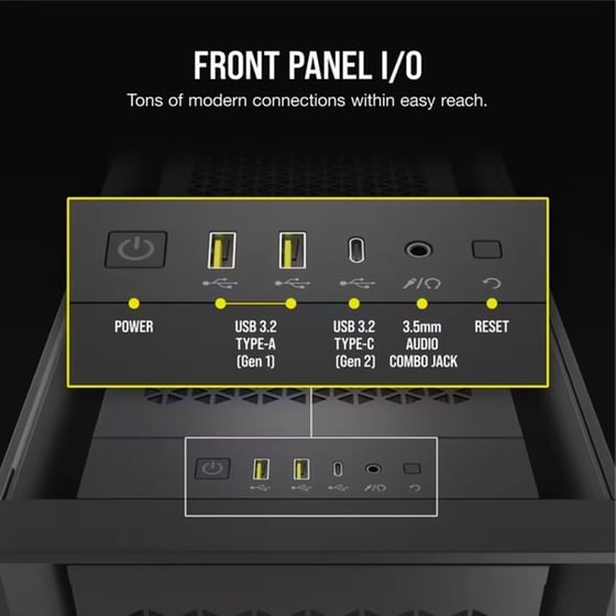 Corsair Mid Tower Atx Case Icue 5000d Rgb Windowed Airflow Tempered Glass - Black - Cc-9011242-ww image 5