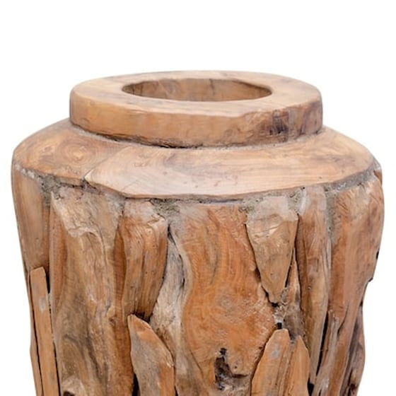 Vidaxl Βάζο Διακοσμητικό 40 X 60 Εκ. Από Μασίφ Ξύλο Teak image 2