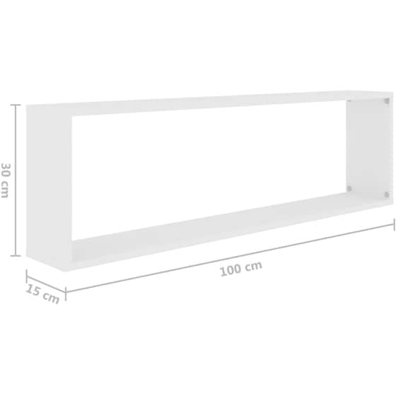 Ράφια Τοίχου VidaXL από Μοριοσανίδα 100x15x30 cm 2 Τμχ - Λευκό image 8