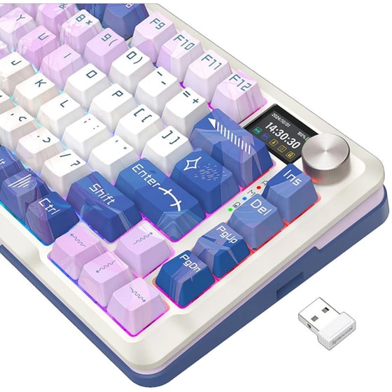 Redragon K708AK Gaming Μηχανικό Ασύρματο 2.4 GHz/Bluetooth Πληκτρολόγιο RGB Πολύχρωμο (US) image 3