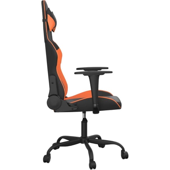 Καρέκλα Gaming VIDAXL 345405 με Ρυθμιζόμενα Μπράτσα από Τεχνητό Δέρμα - Μαύρο / Πορτοκαλί image 2