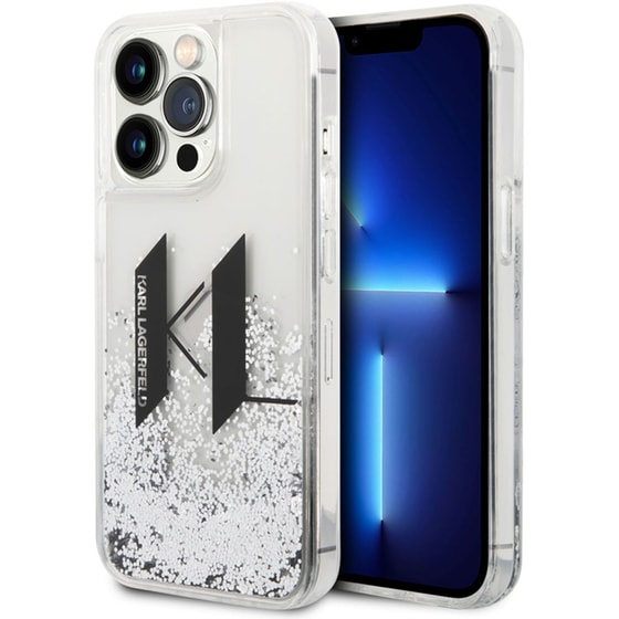 Karl Lagerfeld Glitter Big Kl Logo Liquid Glitter Case Θήκη Προστασίας Από Σιλικόνη – Iphone 14 Pro Max (μαύρο – Klhcp14xlbklcs) image 4