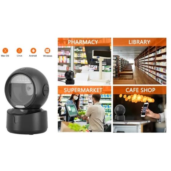 NETUM Scanner Επιτραπέζιο Hands-Free Omnidirectional Ανάγνωση 2D και QR Barcodes image 6