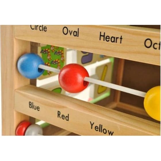 Εκπαιδευτική Περπατούρα Aria Trade Κύβος Δραστηριοτήτων Με Παζλ, Ρολόι & Άβακα Ξύλινη Για Μωρά 12+ Μηνών - 33x34x45.5-48 cm, Κιτρινό image 3