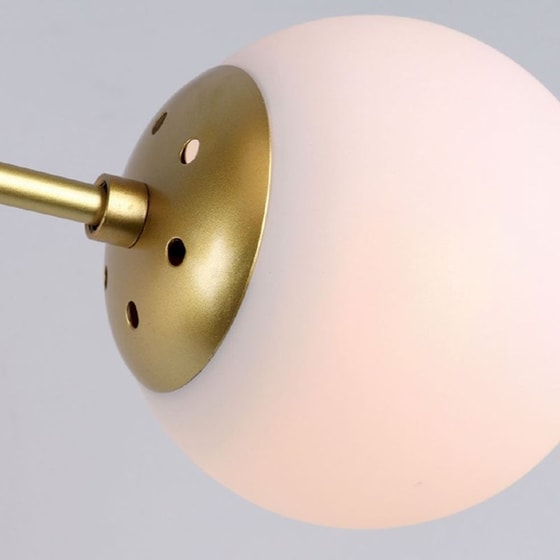 Φωτιστικό Οροφής Πολύφωτο Homelighting Nervo 77-8178 Γυάλινο/Μεταλλικό - Χρυσό/Λευκό image 1