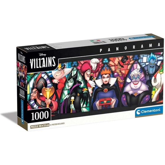 Παζλ Clementoni Panorama High Quality Collection Disney Villains - Compact Box (1000 Κομμάτια) image 0