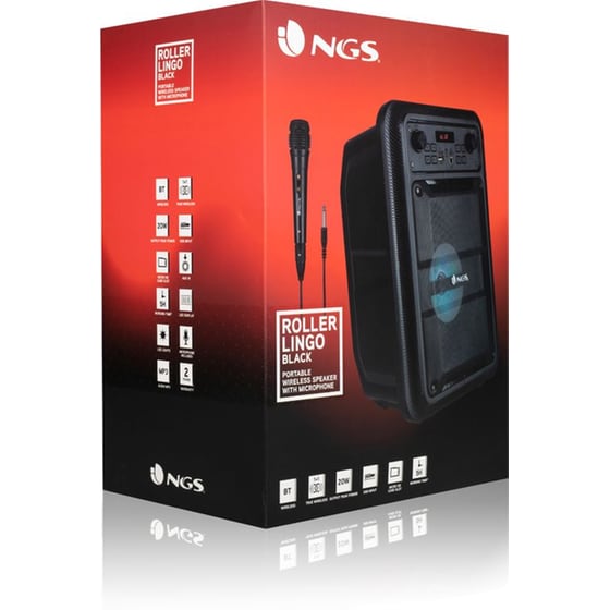 Ngs Roller Lingo Φορητό Ηχείο Karaoke Με Μικρόφωνο Ισχύος 20w Σε Μαύρο Χρώμα image 5