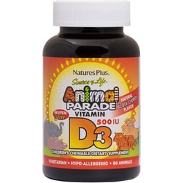 Nature's Plus Source Of Life Animal Parade Children Vitamin D3 500IU - 90 ταμπλέτες