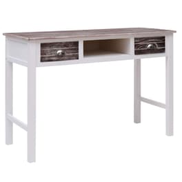 Γραφείο με Συρτάρια VidaXL από Ξύλο Παυλωνίας/Λεύκας 110x45cm - Λευκό/Γκρι