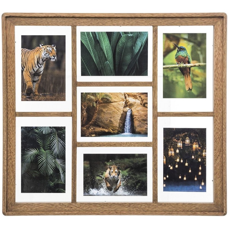 Κορνίζα Τοίχου Spitishop 7 Θέσεων Ξύλινη 52.1x2.7x47.5cm - Φυσικό