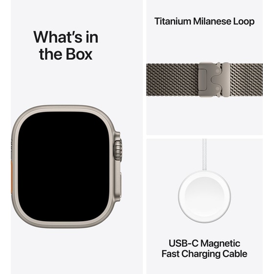 Apple Watch Ultra 3 GPS + Cellular 49mm Natural Titanium Case with Natural Titanium Milanese Loop - S image 6