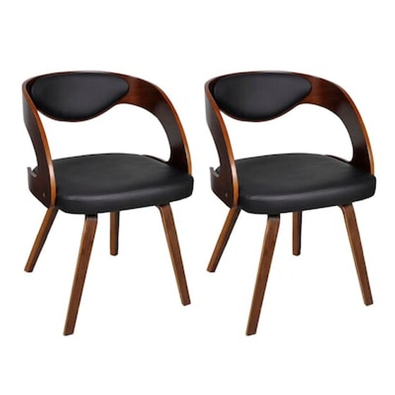 Καρέκλες Τραπεζαρίας Vidaxl από Συνθετικό Δέρμα 2 Τμχ - Καφέ/Μαύρο image 2