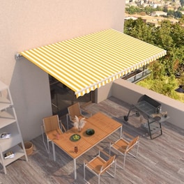 Τέντα Vidaxl Συρόμενη Χειροκίνητη 500x350cm - Λευκό/Κίτρινο