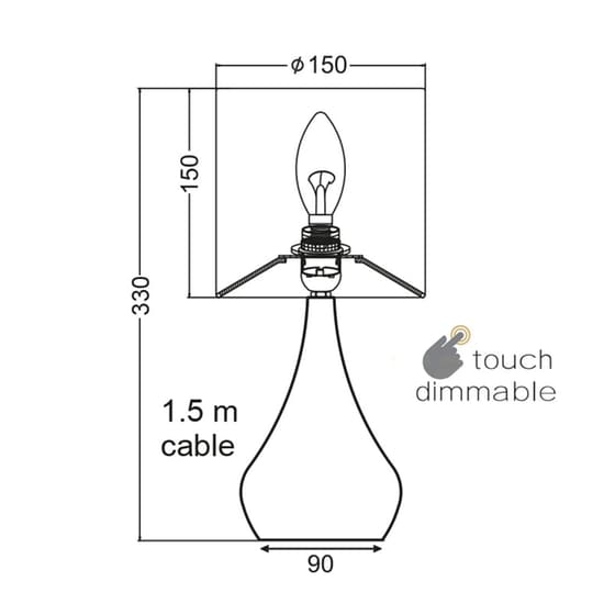 Πορτατίφ Αφής με Dimmer Aca Bellatris Ks1178t1pg Μεταλλικό 15x15x33 cm - Ροζ/Χρυσό image 1