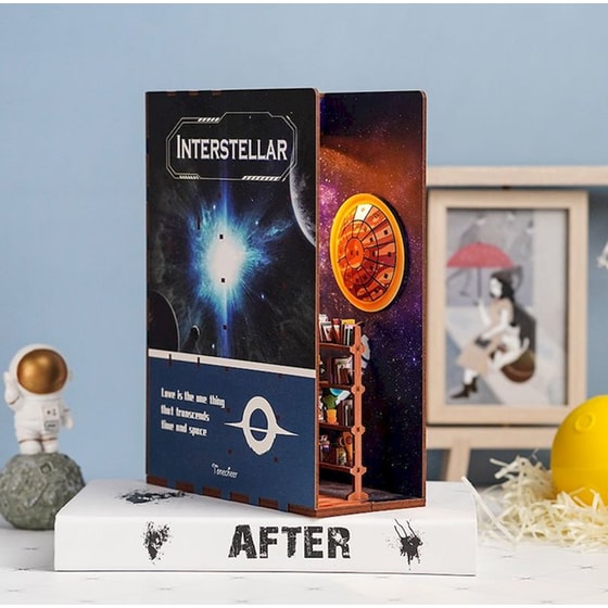 DIY 3D Puzzle Book Nook Kit Βιβλιοστάτης - Interstellar image 9