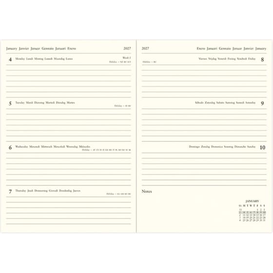 Ημερολόγιο Εβδομαδιαίο Letts 2027 A5 Lecassa Black image 2
