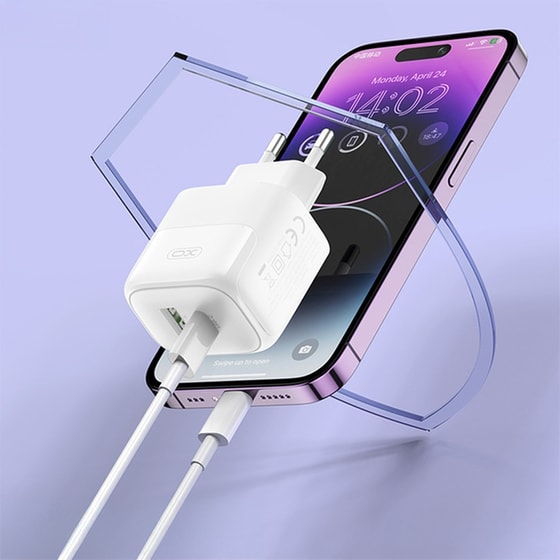 XO Φορτιστής L137 USB-C/USB-A Λευκό image 3