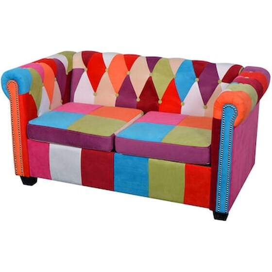 Vidaxl Καναπές Διθέσιος Chesterfield Υφασμάτινος image 1