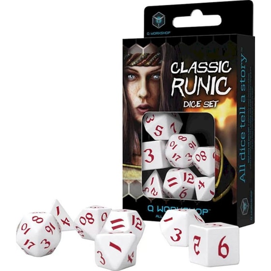 Σετ Ζάρια - Classic Runic Dice Set - White And Red image 2
