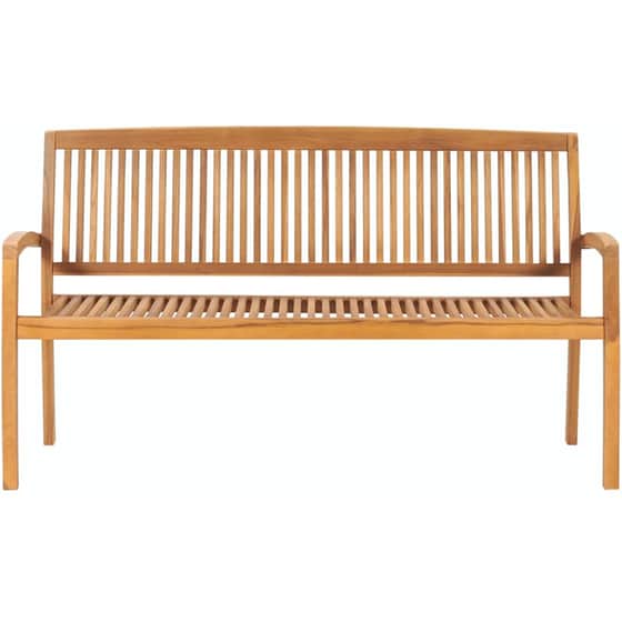 Παγκάκι Κήπου VidaXL με Μαξιλάρι από Μασίφ Ξύλο Teak 159x57.5x90 cm - Καφέ/Κόκκινο image 1