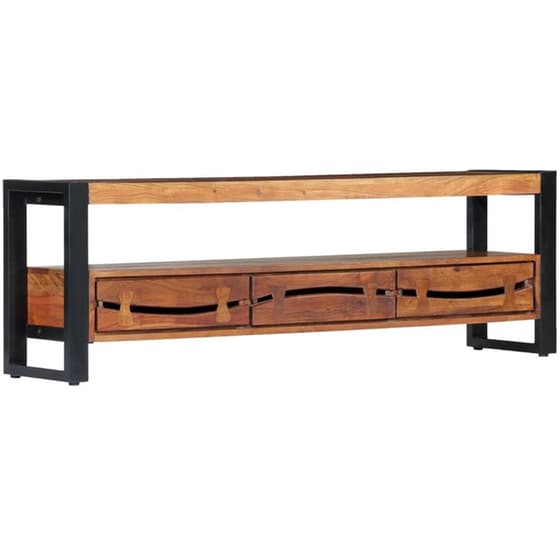 Έπιπλο Τηλεόρασης VidaXL από Ξύλο 140x30x45cm - Kαφέ/Μαύρο image 7
