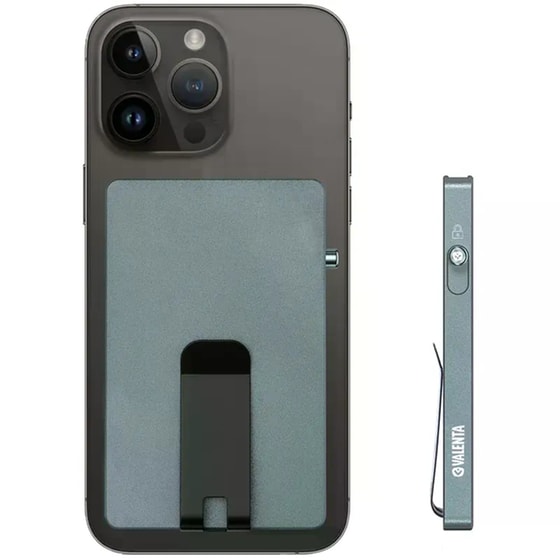 Θήκη Καρτών Valenta Αλουμινίου με Κλιπ Money Grey image 3