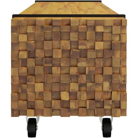 Έπιπλο Τηλεόρασης VidaXL 110 x 30 x 30 cm - Καφέ Μασίφ Ξύλο Τικ image 4