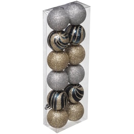 Σετ Χριστουγεννιάτικα Στολίδια Spitishop A-s Silver/gold 129153l2 Πλαστικό 12 Τμχ - Μπάλα