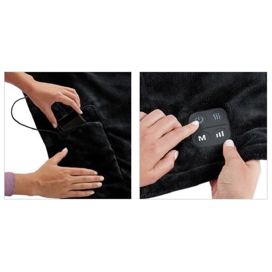 HOMEDICS Comfort Pro Transform Ηλεκτρική Κουβέρτα-Μπέρτα  με Μασάζ Μονή Μαύρη image 1