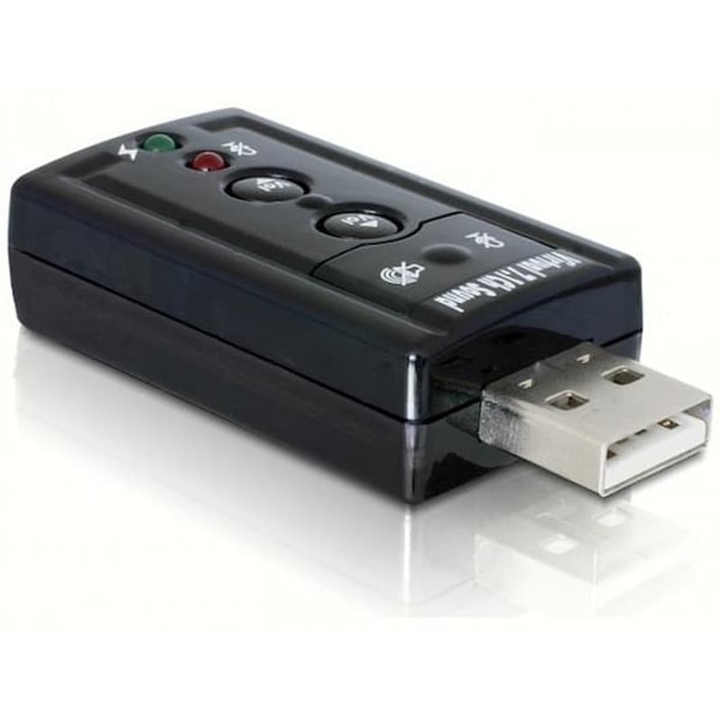 DELOCK Κάρτα Ήχου Delock USB Adapter 7.1 2x 3.5mm USB 2.0 - Μαύρο