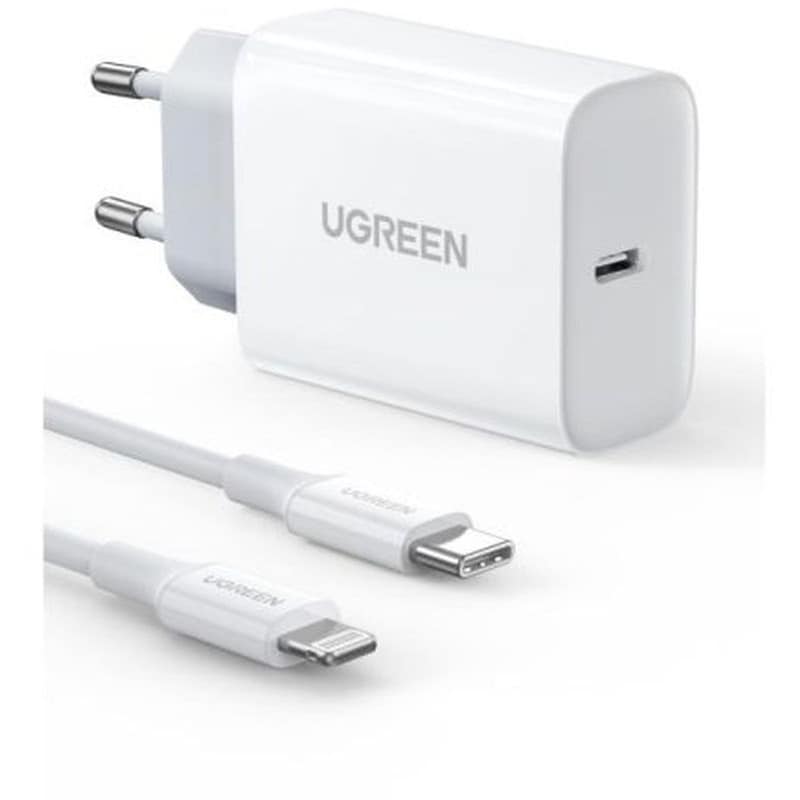 UGREEN Charger Ugreen Pd Cd137 Combo+type C/i6 Cable White 50698