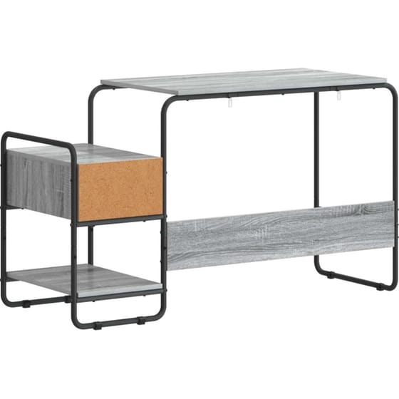 Γραφείο VidaXL με Αποθηκευτικό Χώρο 131,5x50x75,5 cm - Γκρι Sonoma image 5