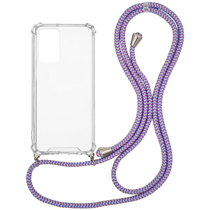 Θήκη Xiaomi Redmi Note 10 Pro - Sonique Armor Με Κορδόνι Rainbow Λιλά - Clear