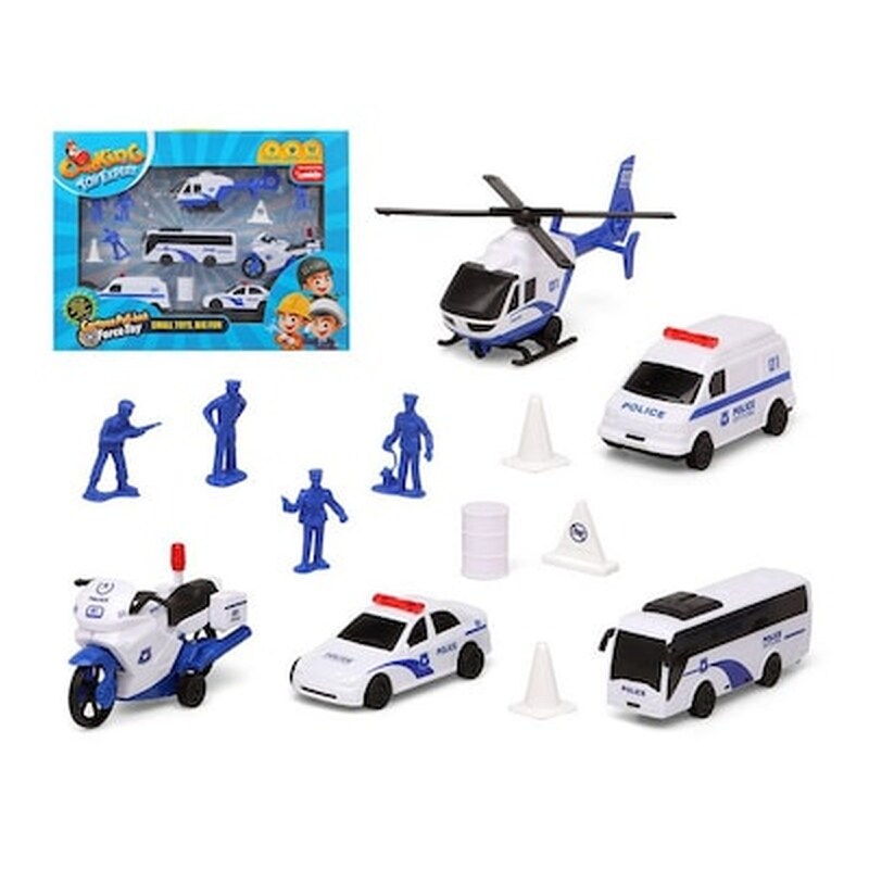 Αστυνομικó Όχημα Και Αξεσουάρ Λευκό 119381 (13 Pcs) Bigbuy Fun