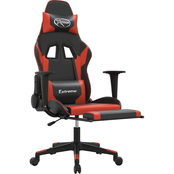 Καρέκλα Gaming VIDAXL 345458 με Υποπόδιο από Τεχνητό Δέρμα - Μαύρο image 2