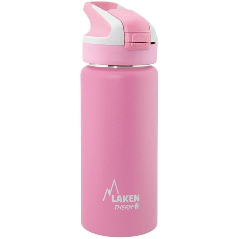 LAKEN Παγούρι Θερμός Laken με Καλαμάκι Ροζ 500ml