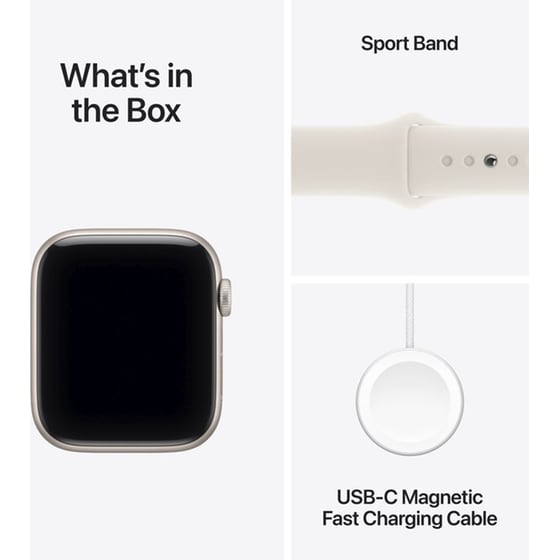 Apple Watch SE 3 GPS + Cellular 44mm Starlight Aluminium Case with Starlight Sport Band - M/L image 7