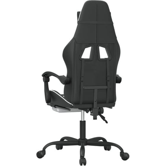 Καρέκλα Gaming VIDAXL 349560 με Υποπόδιο από Τεχνητό Δέρμα - Μαύρο image 2