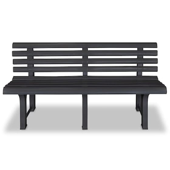 Παγκάκι Κήπου VidaXL από Πλαστικό 145.5x49x74 cm - Ανθρακί image 2
