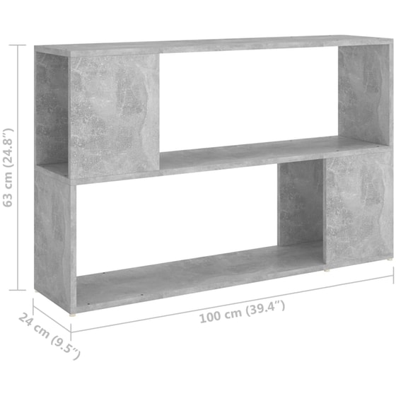 Βιβλιοθήκη VidaXL από Μοριοσανίδα 100x24x63cm - Γκρι image 5
