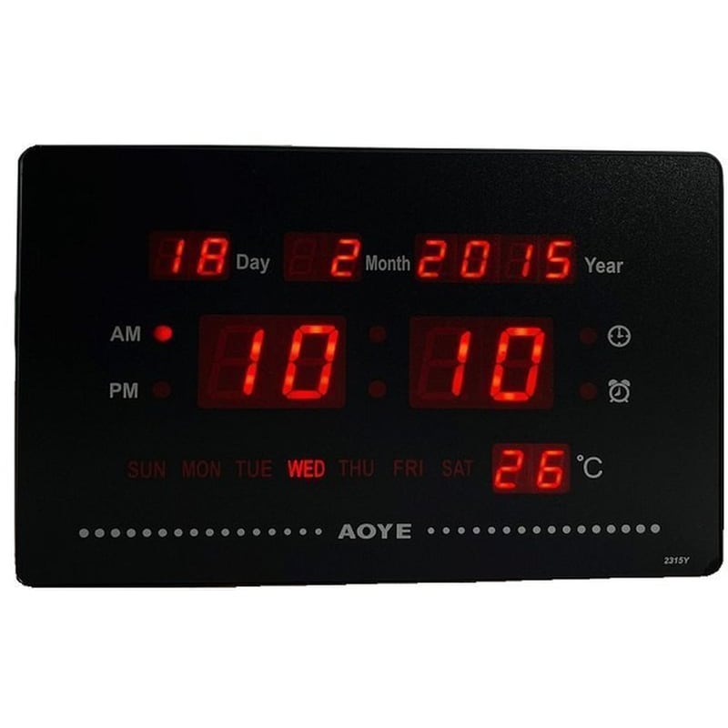 OEM Ψηφιακό Ρολόι Επιτραπέζιο JH-2315 LED 23.5x15.5x2.6 cm - Μαύρο