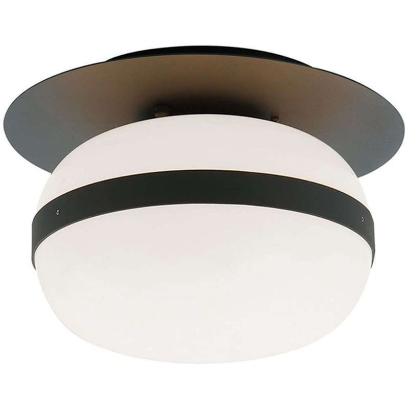 VIOKEF Φωτιστικό Πλαφονιέρα Viokef Palma 4245700 από Μέταλλο/Γυαλί - Μαύρο/Λευκό