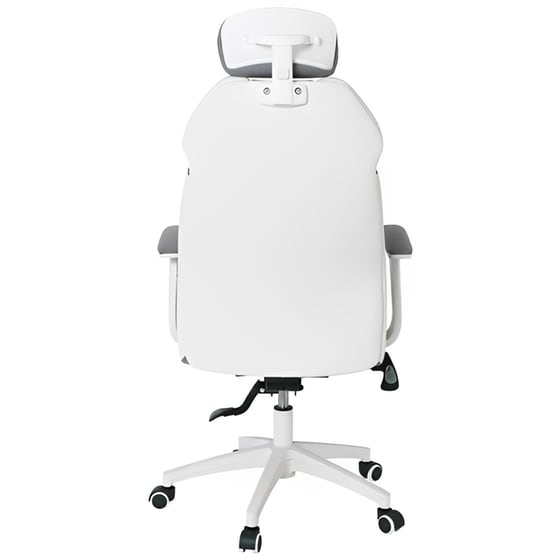 Διευθυντική Καρέκλα Γραφείου 24Mall BF8300 από Τεχνητό Δέρμα - Γκρι / Λευκή image 3